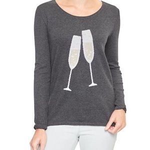 Gap Scoop Neck Sweater With Champagne Flutes